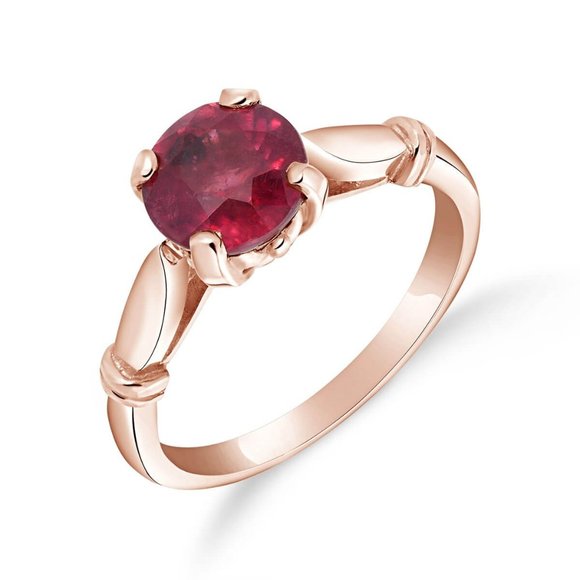 14K. SOLID GOLD SOLITAIRE RING WITH NATURAL RUBY - Picture 6 of 6